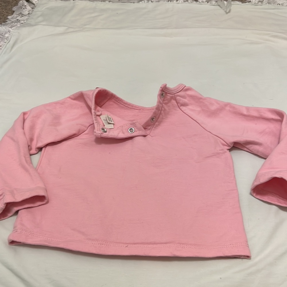 12-18 Peek pink darling long sleeve top,deer, &Christmas trees, ruffle-festive👼 - Picture 7 of 7